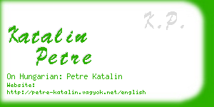 katalin petre business card